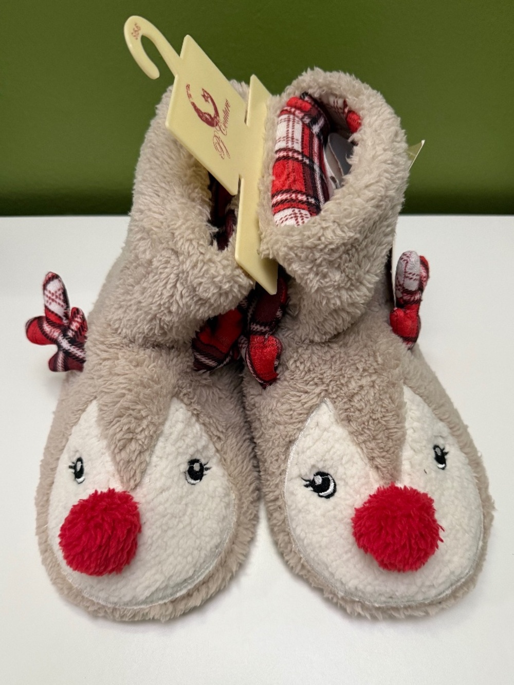 Holiday Reindeer Sherpa Slipper Boot